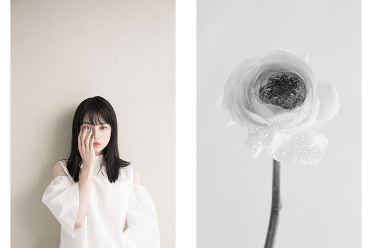 frau portrait and flower editorial by NAMIKO KITAURA